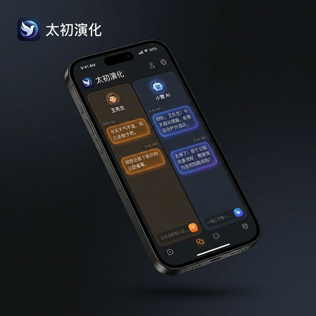 太初演化应用截图 - 双重视角对话界面